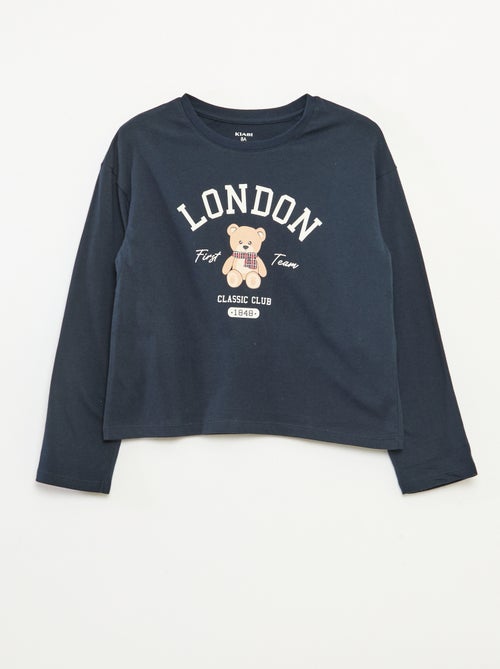 T-shirt met lange mouwen en print - Kiabi