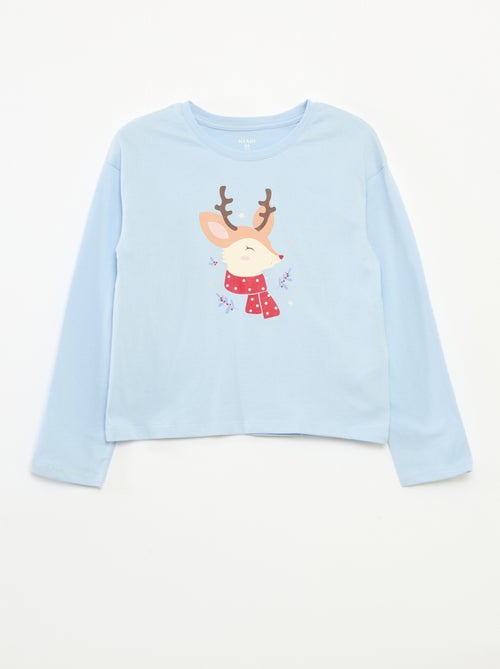 T-shirt met lange mouwen en print - Kiabi