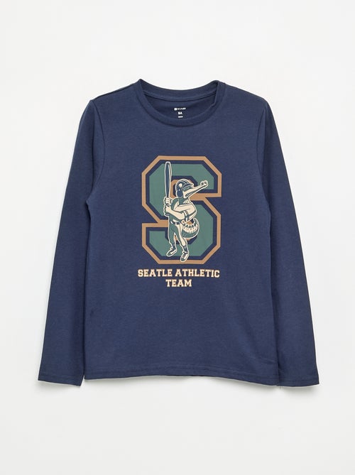 T-shirt met lange mouwen en print - Kiabi
