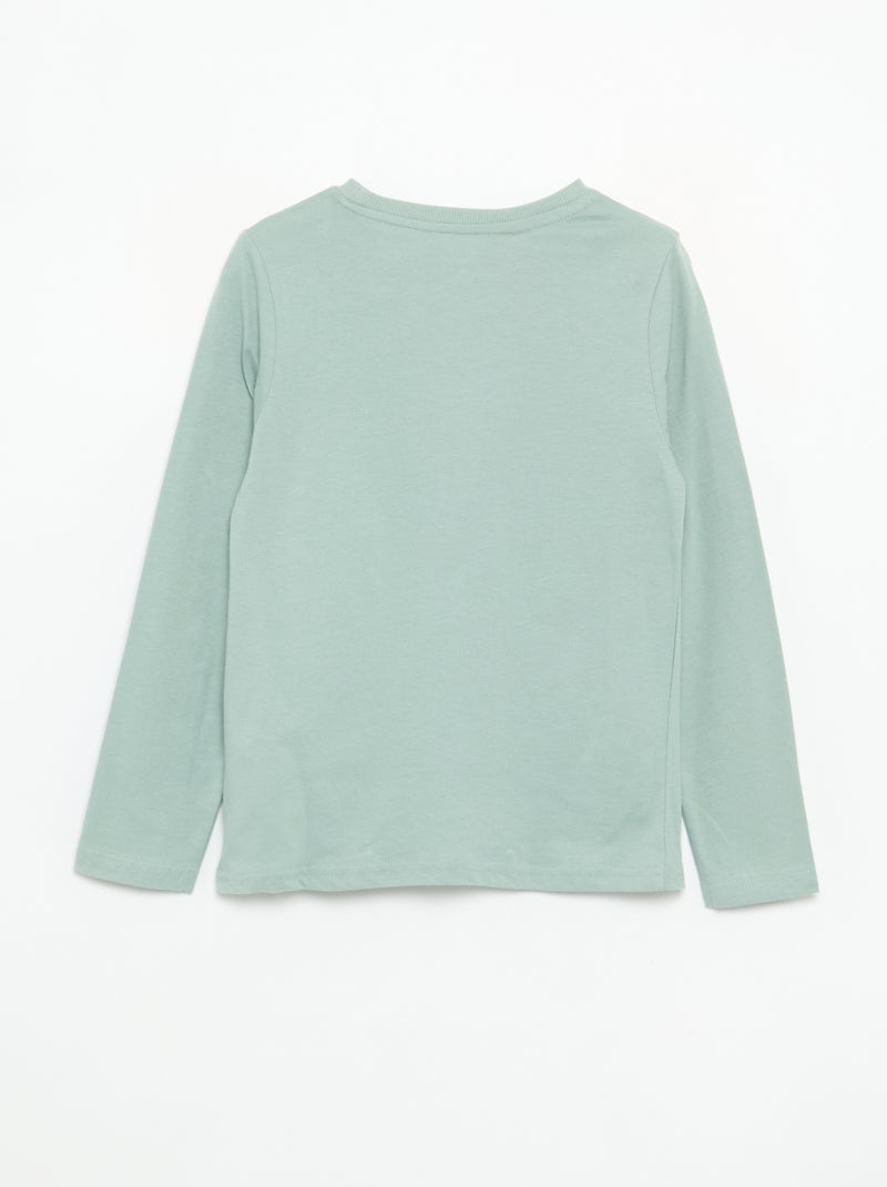 T-shirt met lange mouwen en print Blauw - Kiabi
