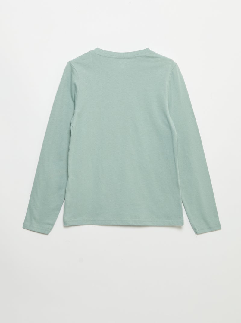 T-shirt met lange mouwen en print Blauw - Kiabi