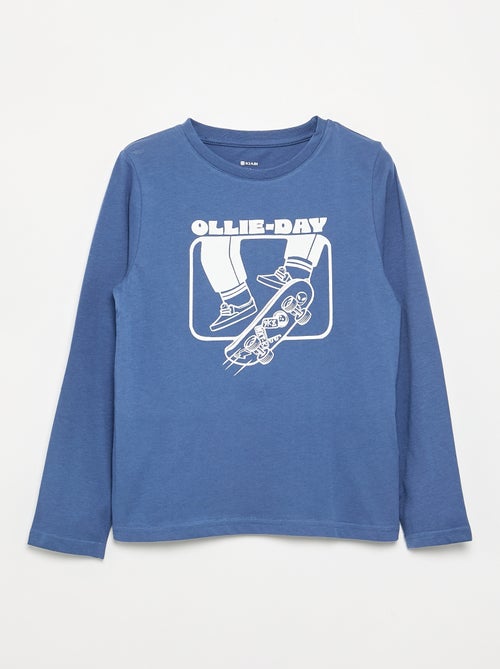 T-shirt met lange mouwen en print - Kiabi
