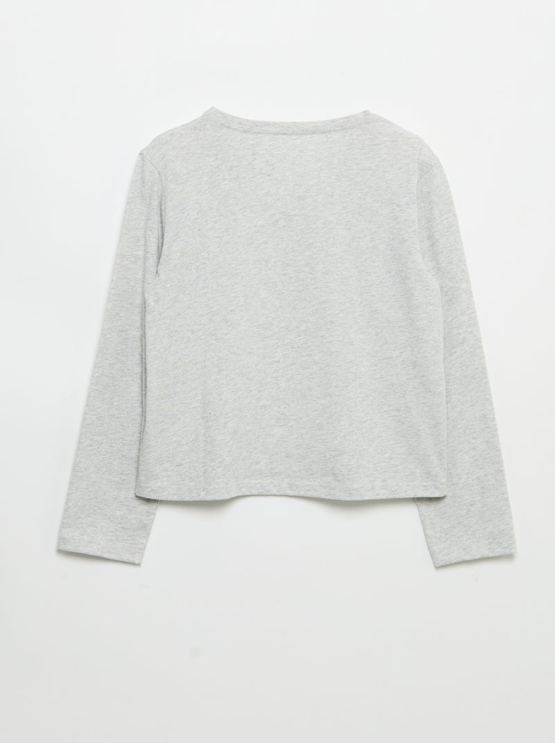 T-shirt met lange mouwen en print Grijs - Kiabi