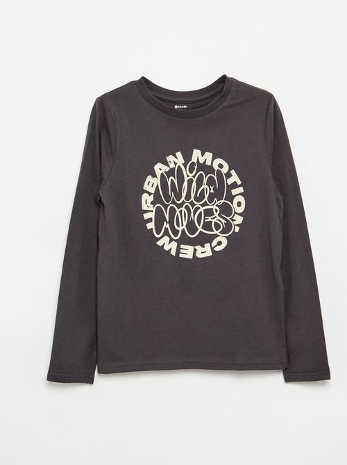 T-shirt met lange mouwen en print - Kiabi