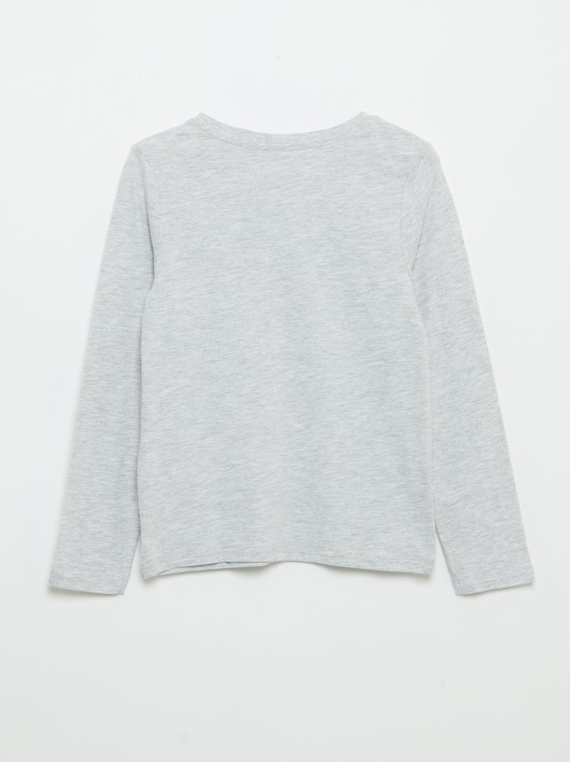 T-shirt met lange mouwen en print Grijs - Kiabi