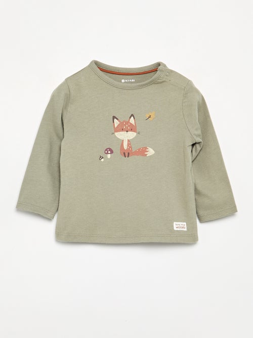 T-shirt met lange mouwen en print - Kiabi