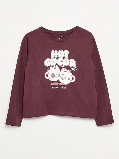 T-shirt met lange mouwen en print - Kiabi