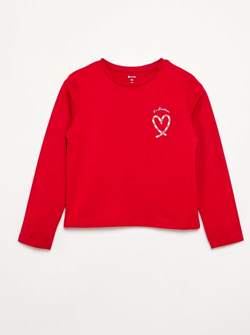 T-shirt met lange mouwen en print - Kiabi