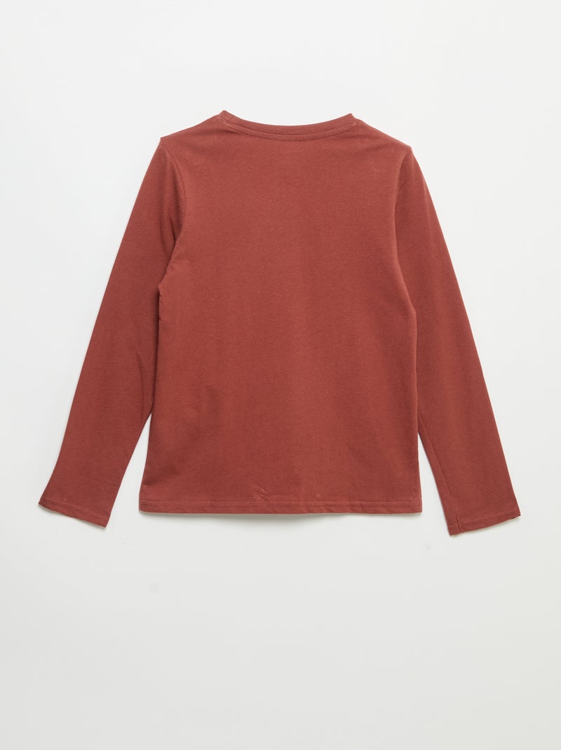 T-shirt met lange mouwen en print Rood - Kiabi