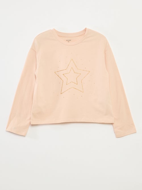 T-shirt met lange mouwen en print - Kiabi