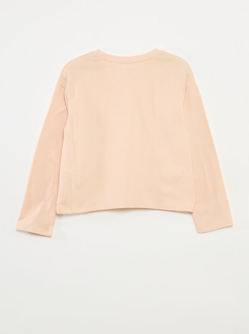 T-shirt met lange mouwen en print Rose - Kiabi