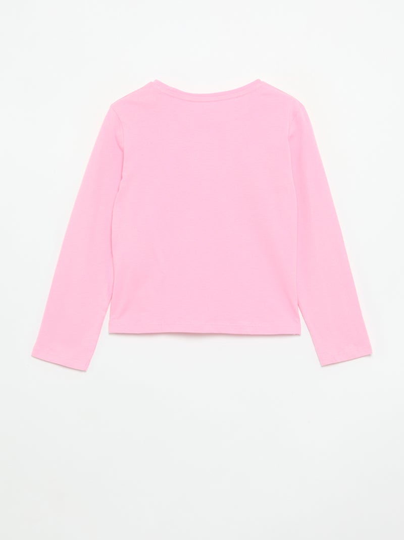T-shirt met lange mouwen en print Rose - Kiabi