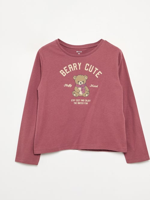 T-shirt met lange mouwen en print - Kiabi