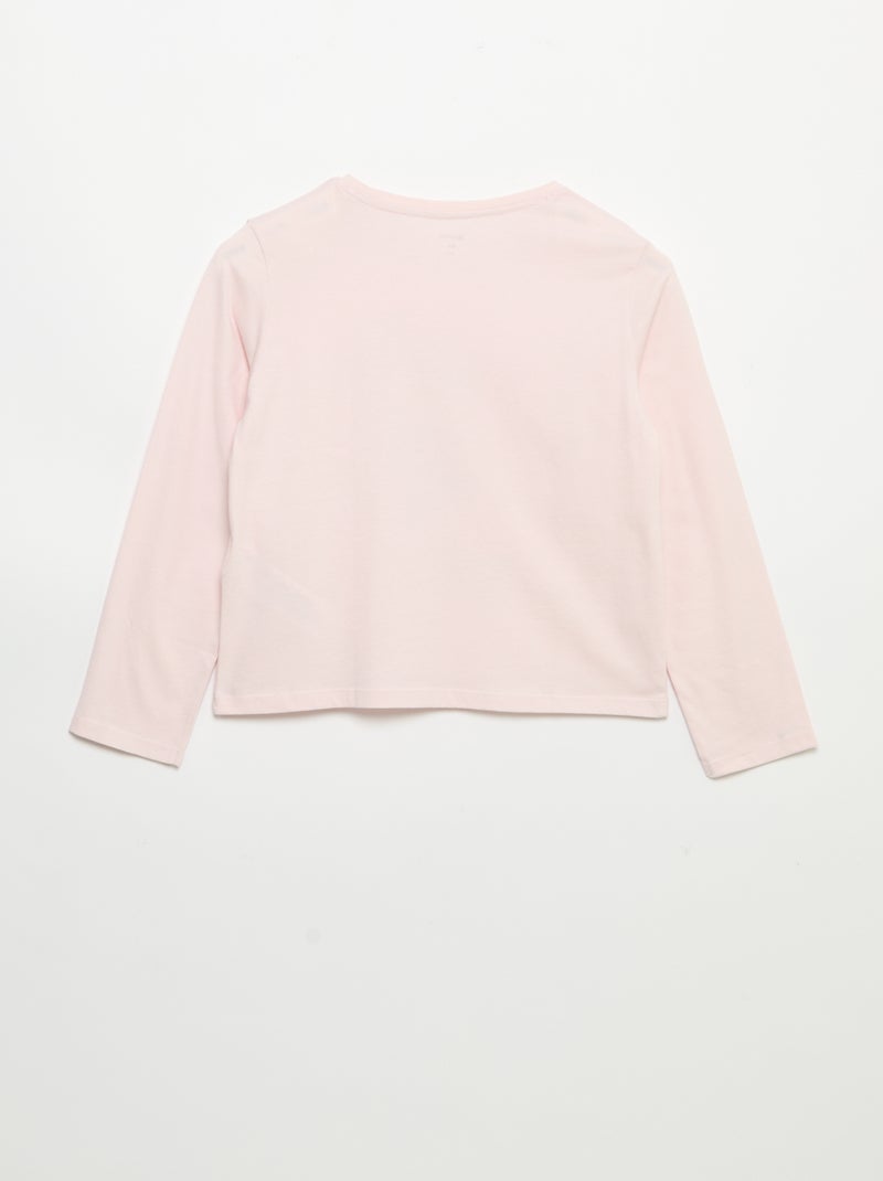 T-shirt met lange mouwen en print Rose - Kiabi