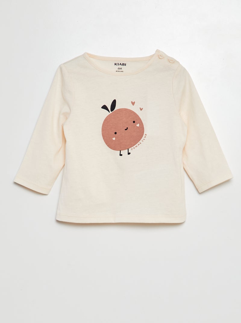 T-shirt met lange mouwen en print ROSE - Kiabi