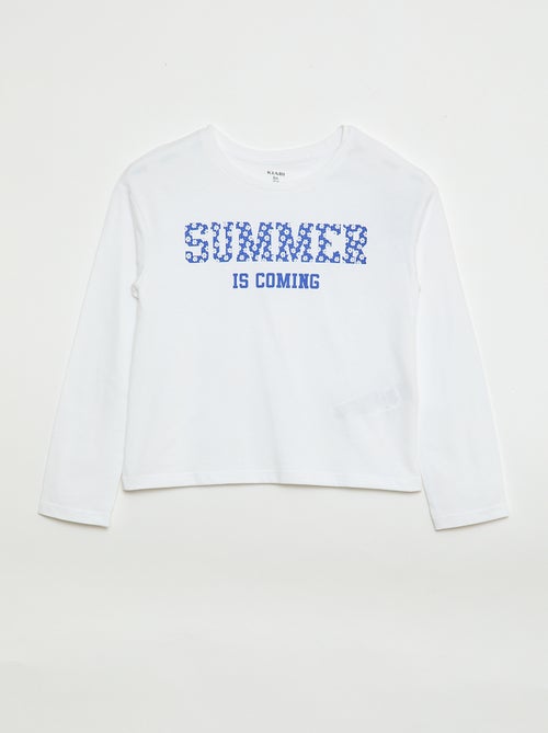 T-shirt met lange mouwen en print - Kiabi