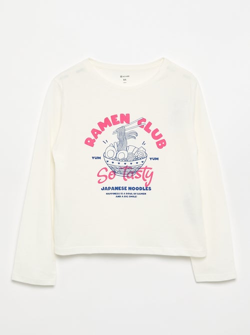 T-shirt met lange mouwen en print - Kiabi
