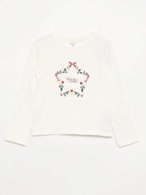 T-shirt met lange mouwen en print - Kiabi