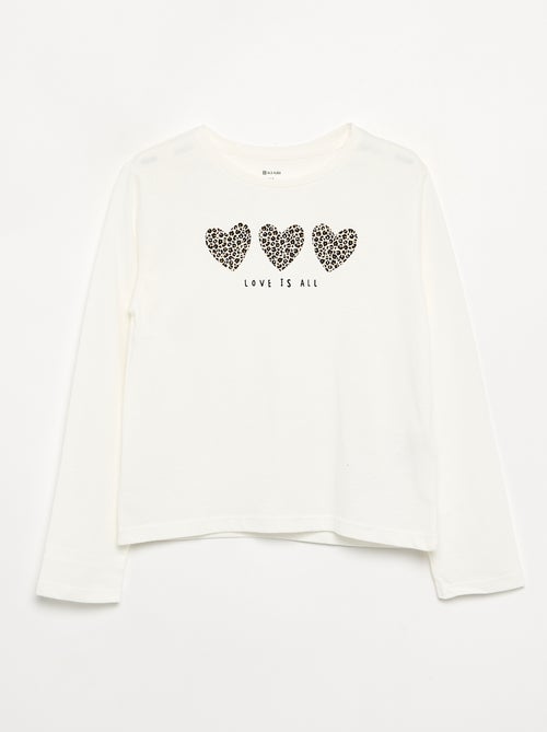 T-shirt met lange mouwen en print - Kiabi