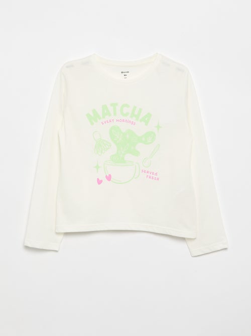 T-shirt met lange mouwen en print - Kiabi
