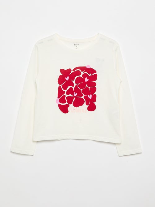 T-shirt met lange mouwen en print - Kiabi