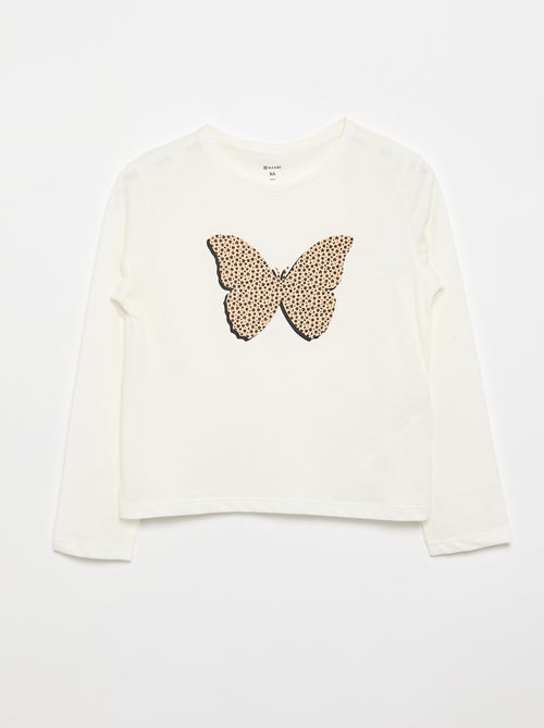 T-shirt met lange mouwen en print - Kiabi