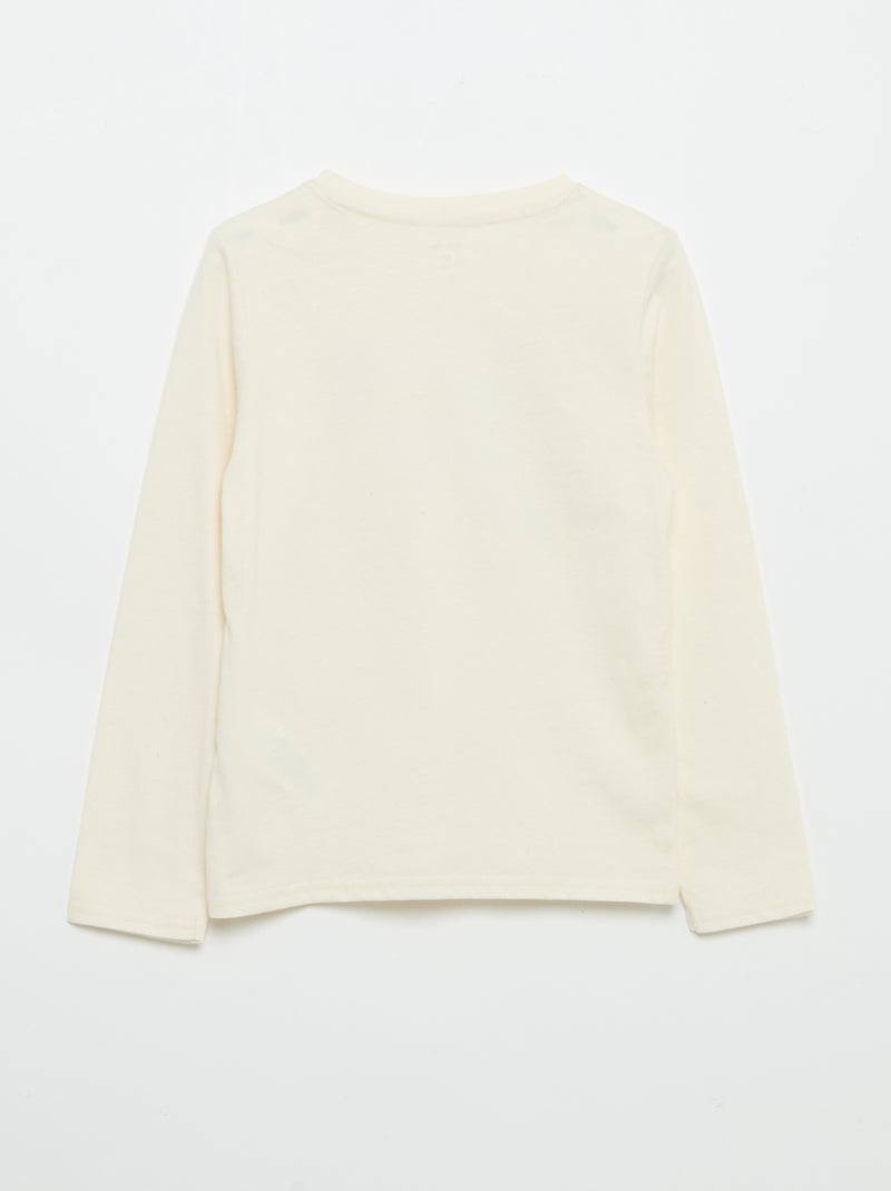 T-shirt met lange mouwen en print Wit - Kiabi