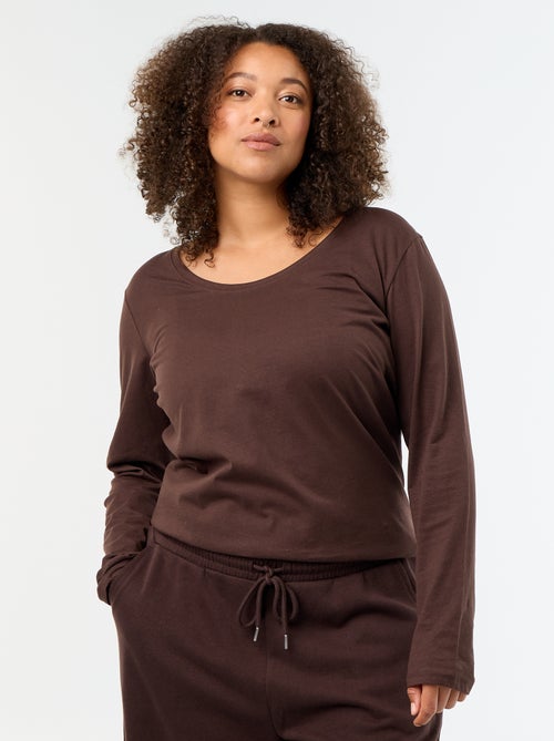 T-shirt met lange mouwen en ronde hals - Kiabi