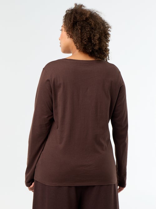 T-shirt met lange mouwen en ronde hals - Kiabi