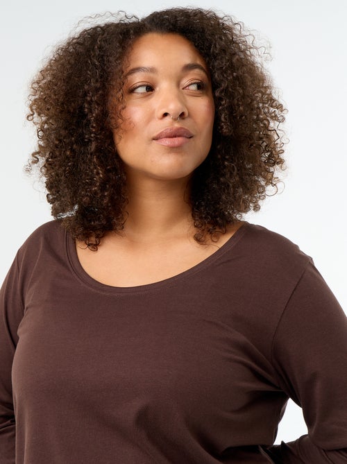 T-shirt met lange mouwen en ronde hals - Kiabi