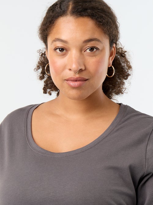 T-shirt met lange mouwen en ronde hals - Kiabi