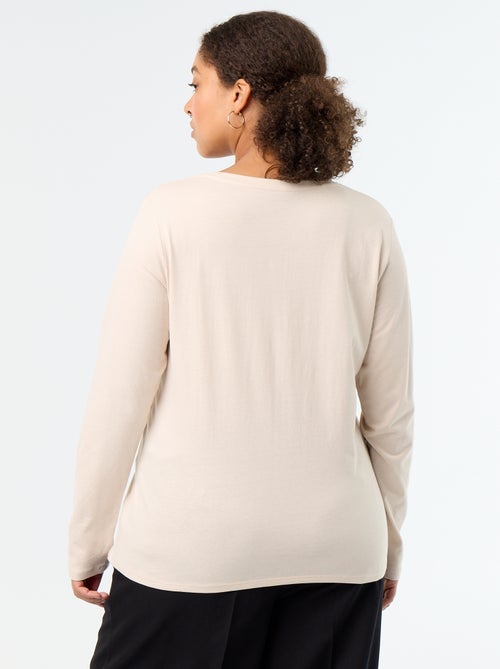 T-shirt met lange mouwen en ronde hals - Kiabi