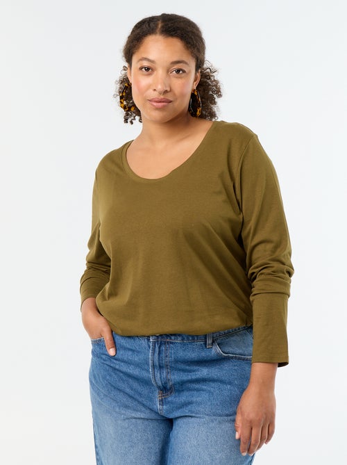 T-shirt met lange mouwen en ronde hals - Kiabi T-shirt met lange mouwen en ronde hals - Kiabi