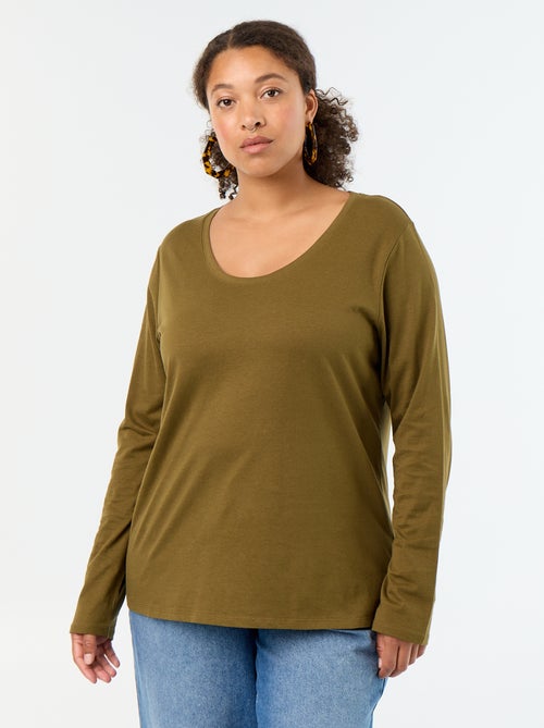 T-shirt met lange mouwen en ronde hals - Kiabi T-shirt met lange mouwen en ronde hals - Kiabi