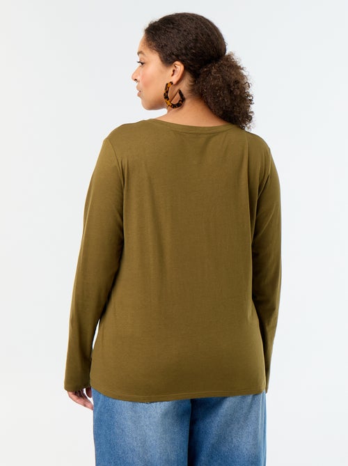 T-shirt met lange mouwen en ronde hals - Kiabi T-shirt met lange mouwen en ronde hals - Kiabi