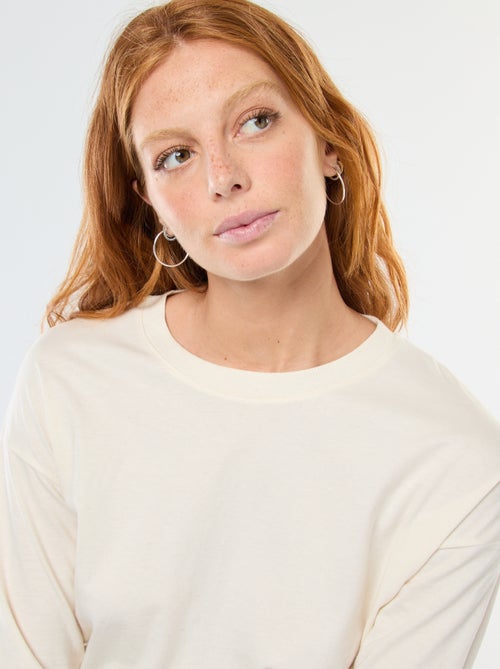 T-shirt met lange mouwen en ronde hals - Kiabi