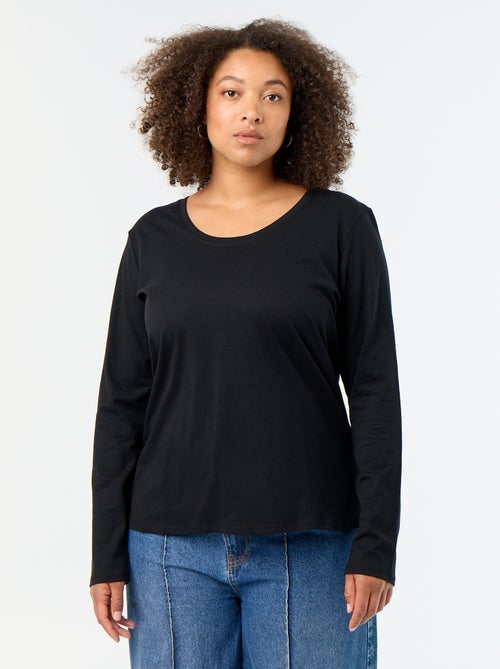 T-shirt met lange mouwen en ronde hals - Kiabi T-shirt met lange mouwen en ronde hals - Kiabi