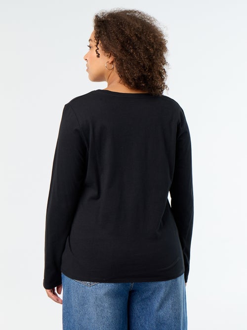 T-shirt met lange mouwen en ronde hals - Kiabi T-shirt met lange mouwen en ronde hals - Kiabi