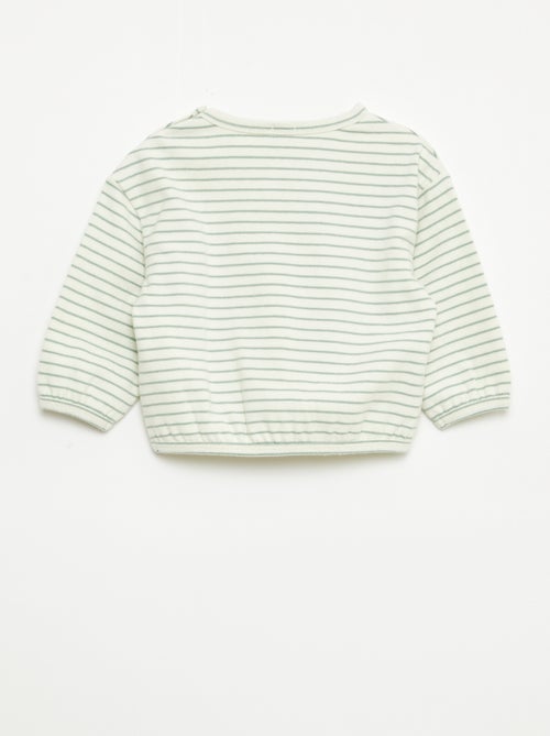 T-shirt met lange mouwen en streepjesmotief - Kiabi