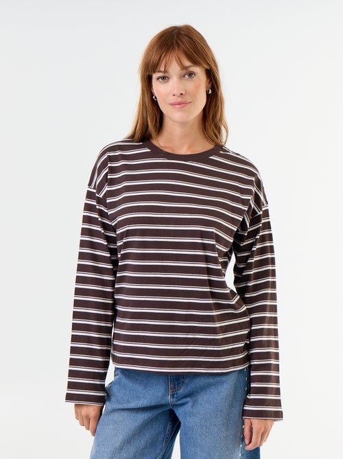 T-shirt met lange mouwen en strepen - Kiabi