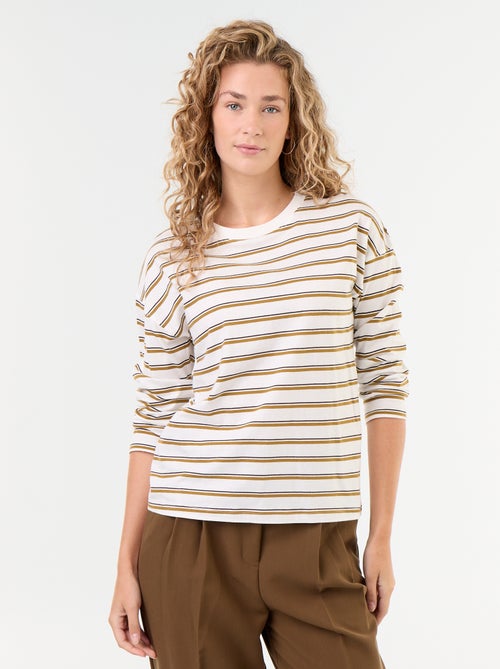 T-shirt met lange mouwen en strepen - Kiabi