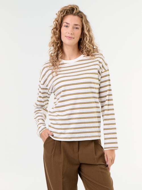 T-shirt met lange mouwen en strepen - Kiabi