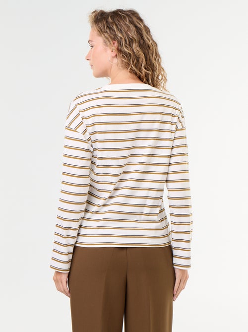 T-shirt met lange mouwen en strepen - Kiabi