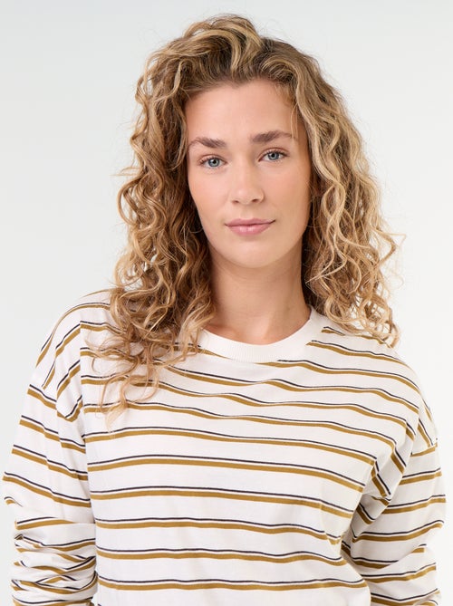 T-shirt met lange mouwen en strepen - Kiabi