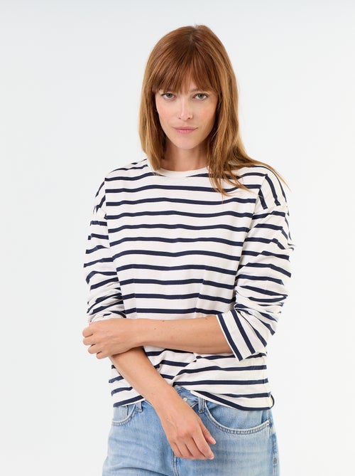 T-shirt met lange mouwen en strepen - Kiabi