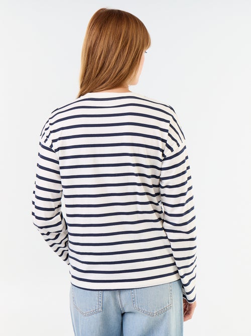 T-shirt met lange mouwen en strepen - Kiabi