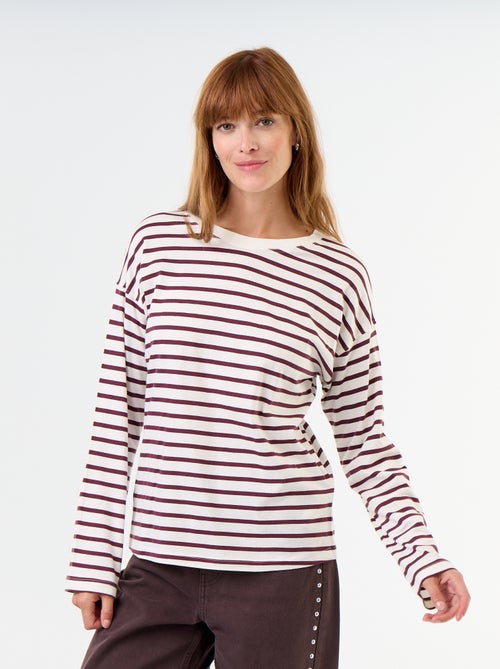 T-shirt met lange mouwen en strepen - Kiabi
