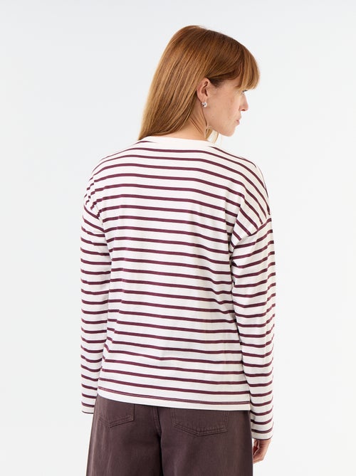 T-shirt met lange mouwen en strepen - Kiabi