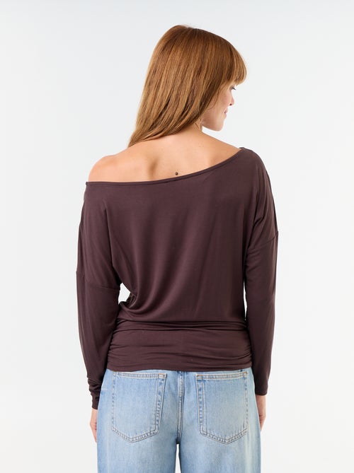T-shirt met lange mouwen en stretch aan de zijkant - Kiabi