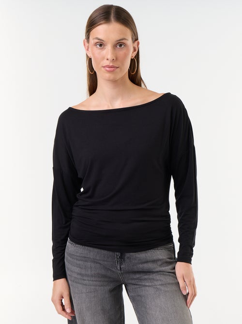 T-shirt met lange mouwen en stretch aan de zijkant - Kiabi T-shirt met lange mouwen en stretch aan de zijkant - Kiabi